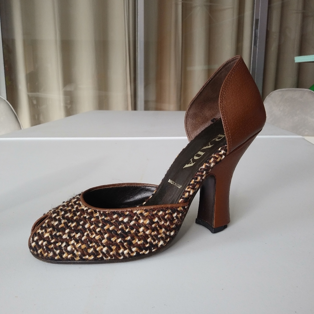 Prada tweed heels